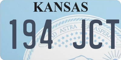 KS license plate 194JCT