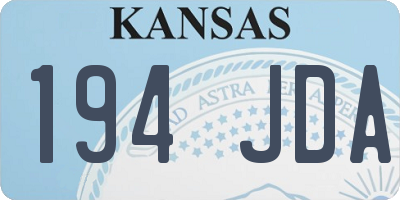 KS license plate 194JDA