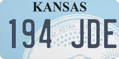 KS license plate 194JDE