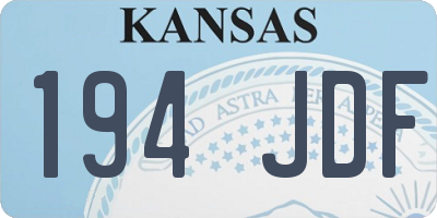 KS license plate 194JDF