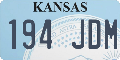 KS license plate 194JDM