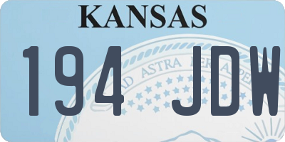 KS license plate 194JDW