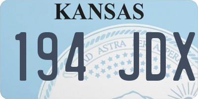 KS license plate 194JDX