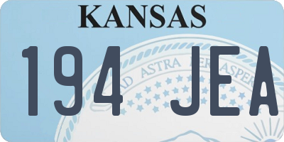 KS license plate 194JEA