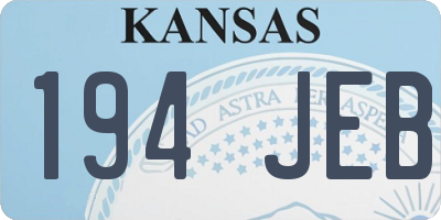 KS license plate 194JEB