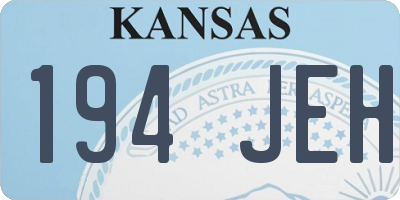 KS license plate 194JEH