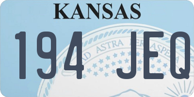 KS license plate 194JEQ