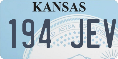 KS license plate 194JEV