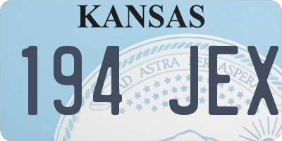 KS license plate 194JEX