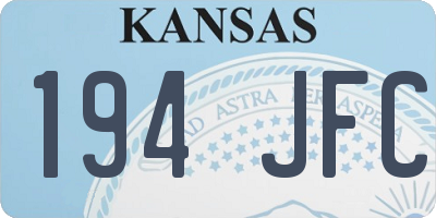 KS license plate 194JFC