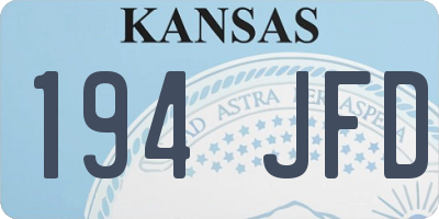 KS license plate 194JFD