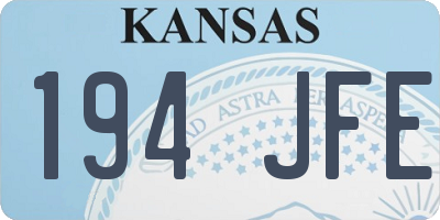 KS license plate 194JFE