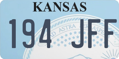 KS license plate 194JFF