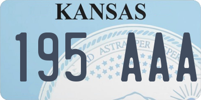 KS license plate 195AAA