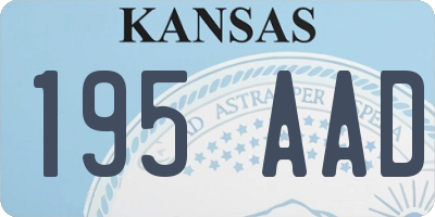 KS license plate 195AAD