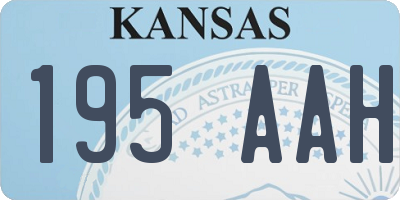 KS license plate 195AAH