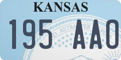 KS license plate 195AAO