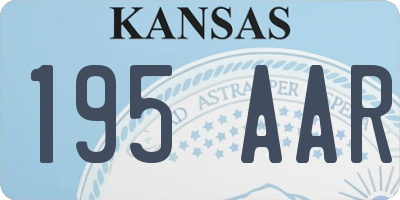 KS license plate 195AAR