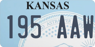KS license plate 195AAW