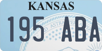 KS license plate 195ABA