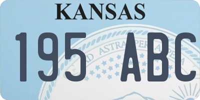KS license plate 195ABC