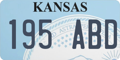 KS license plate 195ABD