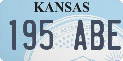 KS license plate 195ABE