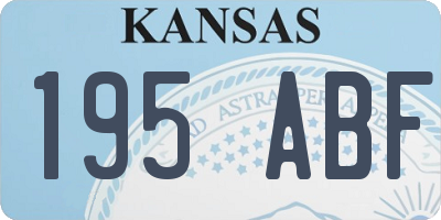 KS license plate 195ABF