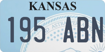 KS license plate 195ABN