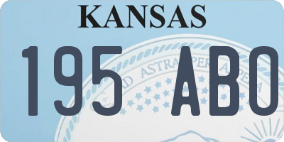 KS license plate 195ABO