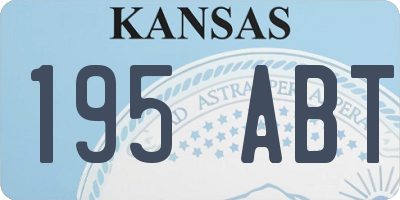 KS license plate 195ABT