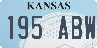 KS license plate 195ABW