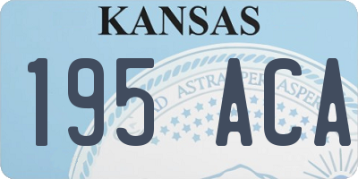 KS license plate 195ACA