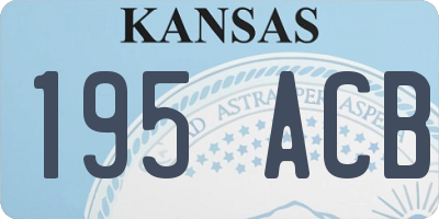 KS license plate 195ACB