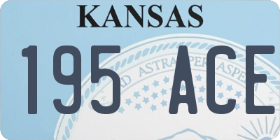 KS license plate 195ACE