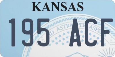 KS license plate 195ACF