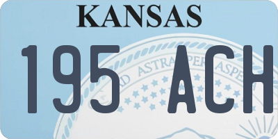 KS license plate 195ACH