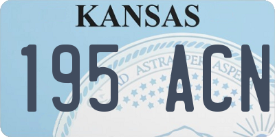 KS license plate 195ACN