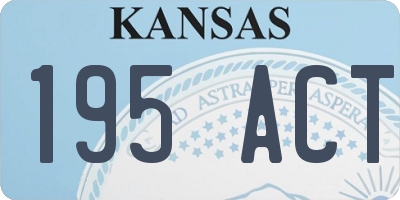 KS license plate 195ACT
