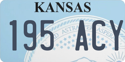 KS license plate 195ACY