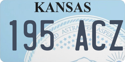 KS license plate 195ACZ