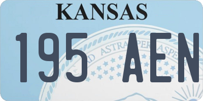 KS license plate 195AEN