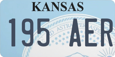 KS license plate 195AER