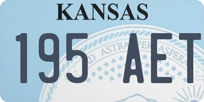 KS license plate 195AET