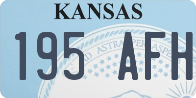 KS license plate 195AFH