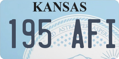 KS license plate 195AFI