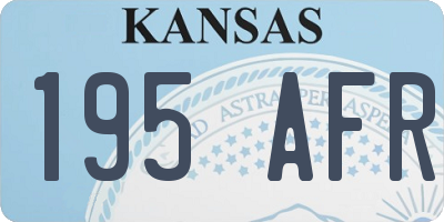 KS license plate 195AFR