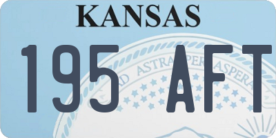 KS license plate 195AFT