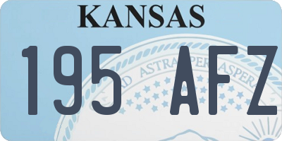 KS license plate 195AFZ