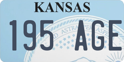 KS license plate 195AGE